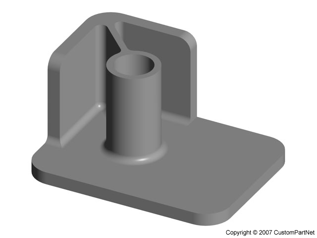 Ribbed boss in corner